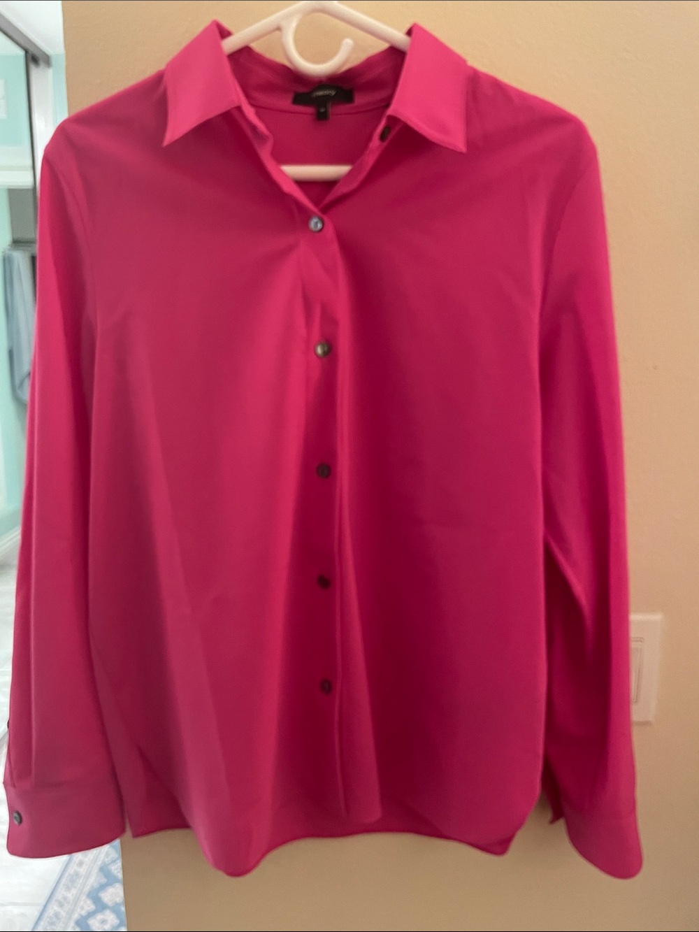 Theory Women's Button-Down Shirt in Bright Fuchsia